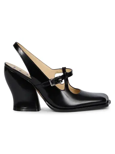 Loewe Women's Onda Leather Slingback Pumps - Black - Size 7 | Thumbnail 1