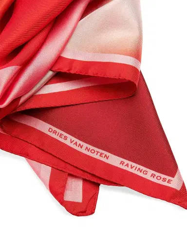Dries Van Noten Women's Raving Rose Silk Foulard Scarf | Thumbnail 2 Dries Van Noten Women's Raving Rose Silk Foulard Scarf | Thumbnail 2