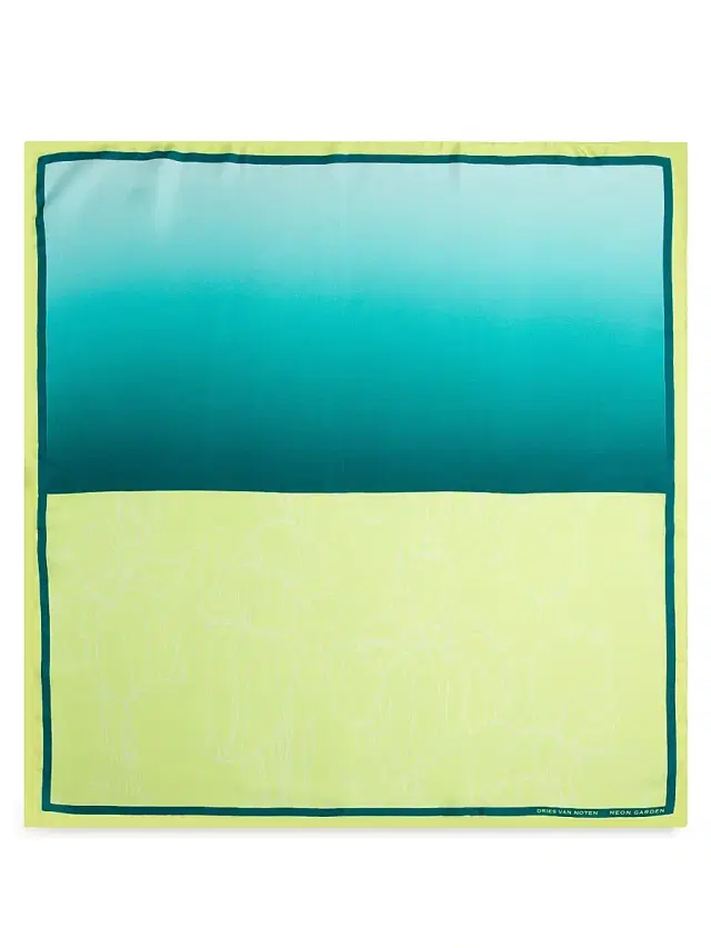 Dries Van Noten Women's Neon Garden Silk Foulard Scarf - Neon Garden
