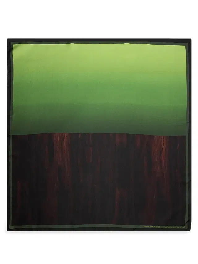 Dries Van Noten Women's Foulard Cannabis Patchouli Silk Scarf - Cannabis Patch