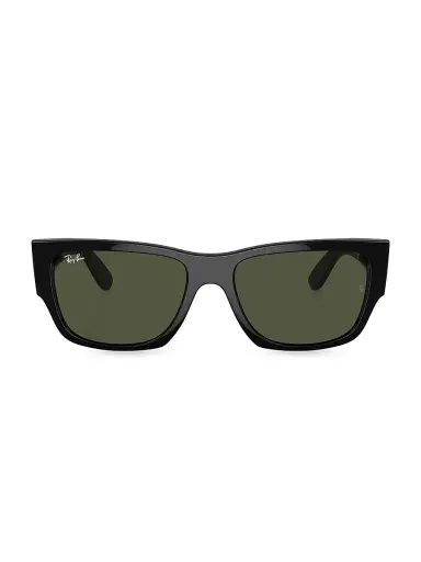 Ray-Ban Men's RB0947 56MM Carlos Rectangular Sunglasses - Black Dark Green | Thumbnail 2