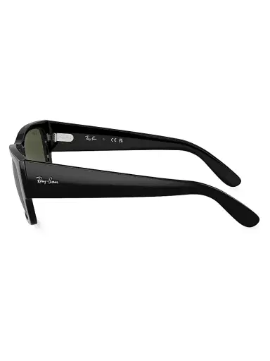 Ray-Ban Men's RB0947 56MM Carlos Rectangular Sunglasses - Black Dark Green | Thumbnail 3