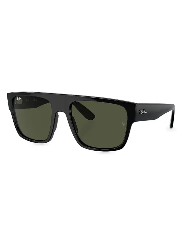 Ray-Ban Men's RB0360 57MM Drifter Square Sunglasses - Black Dark Green