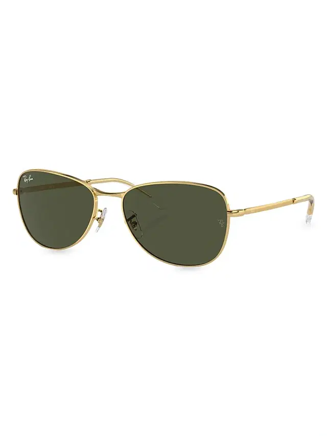 Men's RB3733 56MM Aviator Sunglasses - Gold Dark Green