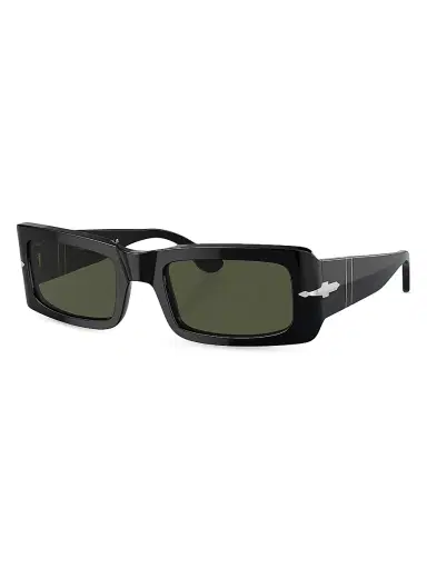 PERSOL Men's 54MM Francis Rectangular Sunglasses - Black | Thumbnail 1 PERSOL Men's 54MM Francis Rectangular Sunglasses - Black | Thumbnail 1