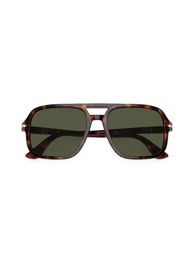 PERSOL Men's 58MM Aviator Sunglasses - Havana | Thumbnail 5