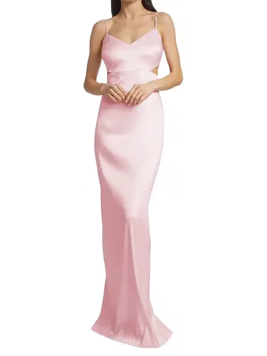 Vera Wang Bride Women's Christine Satin Waist Cut-Outs Gown | Thumbnail 2