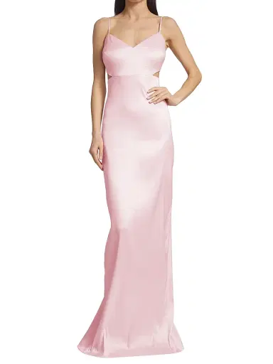 Vera Wang Bride Women's Christine Satin Waist Cut-Outs Gown | Thumbnail 3