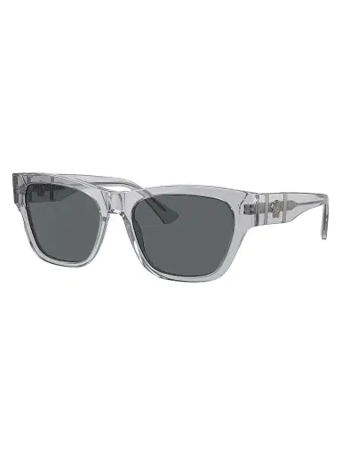 Versace Men's 55MM Square Sunglasses - Transparent Dark Grey | Thumbnail 2