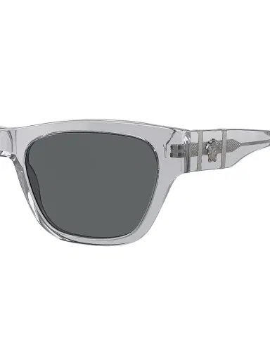Versace Men's 55MM Square Sunglasses - Transparent Dark Grey | Thumbnail 3