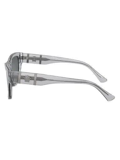 Versace Men's 55MM Square Sunglasses - Transparent Dark Grey | Thumbnail 4