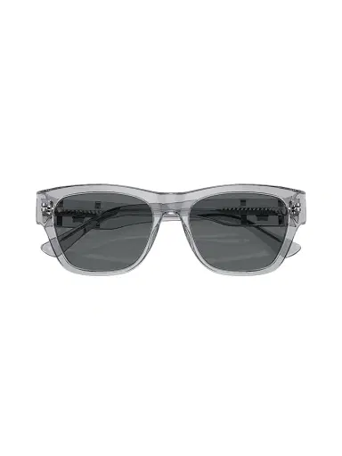 Versace Men's 55MM Square Sunglasses - Transparent Dark Grey | Thumbnail 6