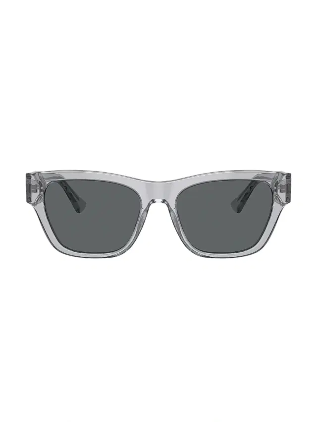 Men's 55MM Square Sunglasses - Transparent Dark Grey