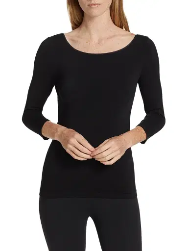 Wolford Women's Cordoba Boatneck Pullover Top - Black - Size Large | Thumbnail 3