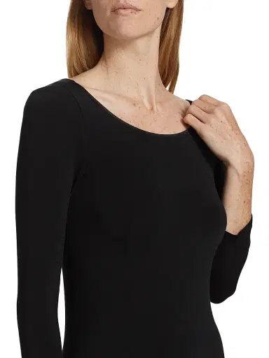 Wolford Women's Cordoba Boatneck Pullover Top - Black - Size Large | Thumbnail 5