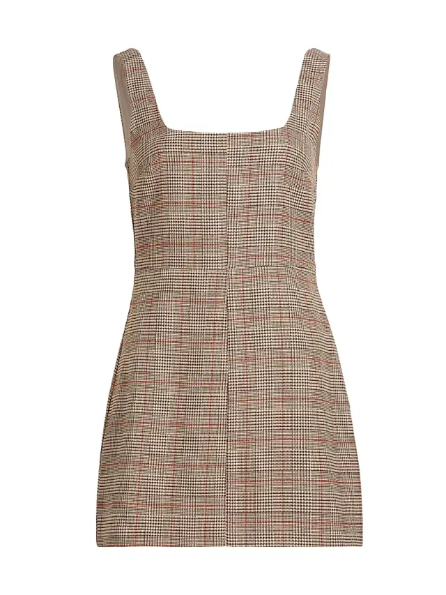 Women's Elena Plaid Tailored Minidress - Mini Check