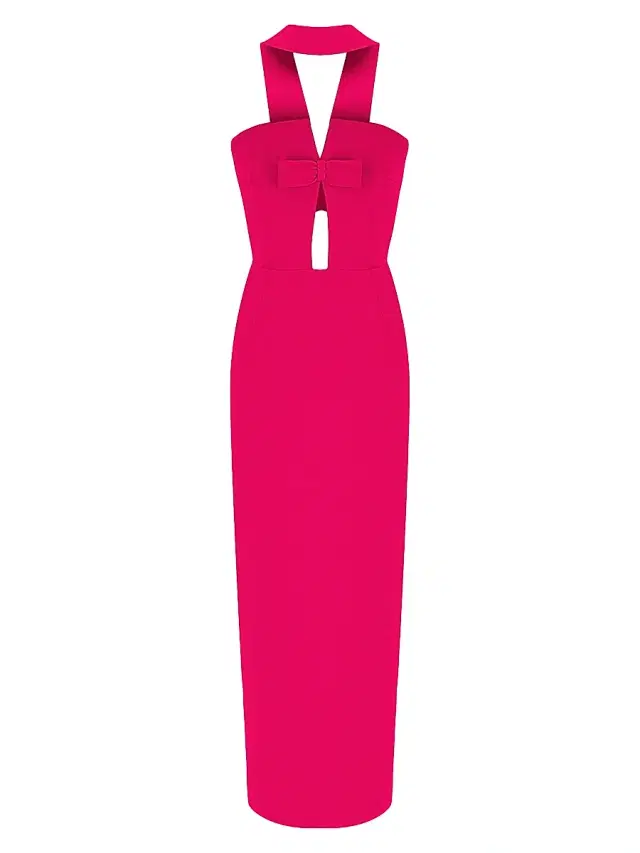 The New Arrivals Ilkyaz Ozel Women's Holly Tailored Column Gown - Hot Pink