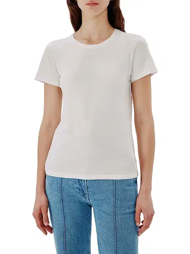Another Tomorrow Women's Crew Neck Tee - White | Thumbnail 2 Another Tomorrow Women's Crew Neck Tee - White | Thumbnail 2