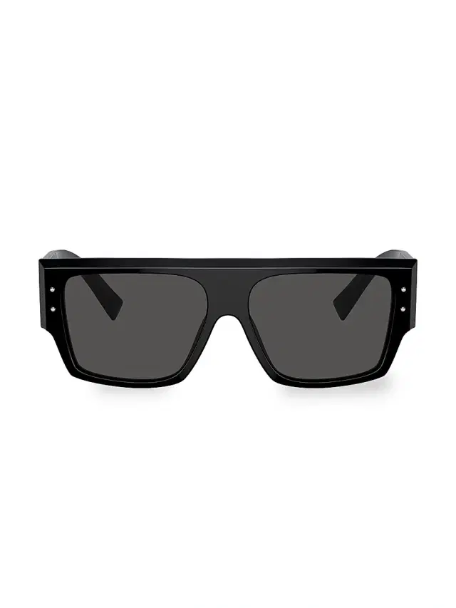 Men's 56MM Square Sunglasses - Black Dark Grey
