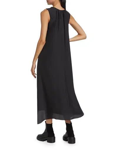 LOEWE Women's Silk Chain Midi Dress - Dark Anthracite | Thumbnail 5