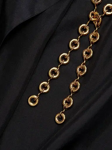 LOEWE Women's Silk Chain Midi Dress - Dark Anthracite | Thumbnail 7