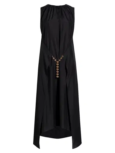 LOEWE Women's Silk Chain Midi Dress - Dark Anthracite | Thumbnail 1