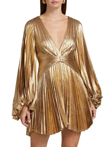 Acler Women's Geneva Metallic Minidress - Gold | Thumbnail 3