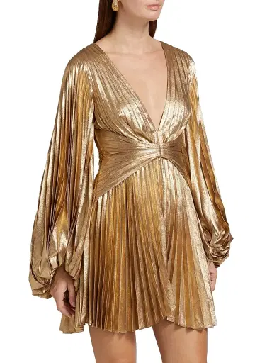 Acler Women's Geneva Metallic Minidress - Gold | Thumbnail 4