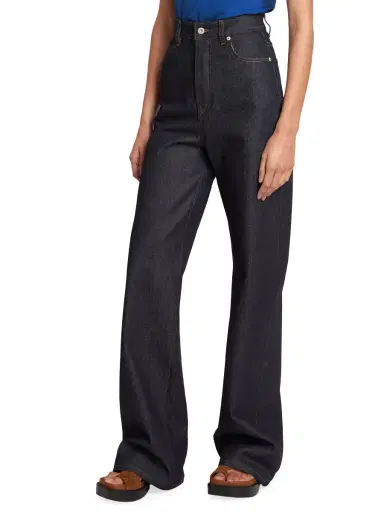 LOEWE Women's High-Rise Wide-Leg Jeans - Raw Denim | Thumbnail 3 LOEWE Women's High-Rise Wide-Leg Jeans - Raw Denim | Thumbnail 3