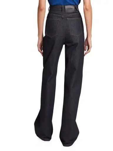 LOEWE Women's High-Rise Wide-Leg Jeans - Raw Denim | Thumbnail 4 LOEWE Women's High-Rise Wide-Leg Jeans - Raw Denim | Thumbnail 4