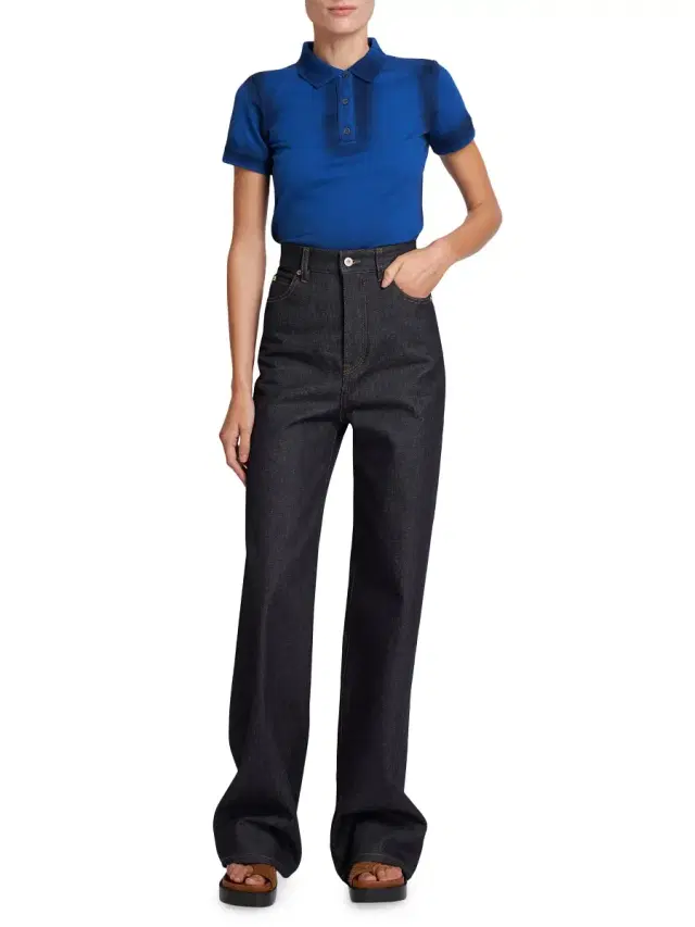 Women's High-Rise Wide-Leg Jeans - Raw Denim