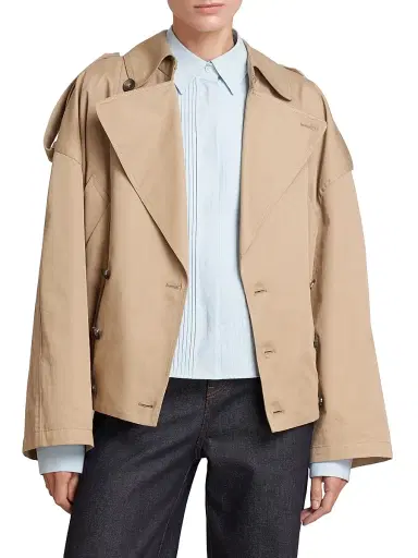 LOEWE Women's Balloon Double-Breasted Jacket - Kraft Beige | Thumbnail 3 LOEWE Women's Balloon Double-Breasted Jacket - Kraft Beige | Thumbnail 3