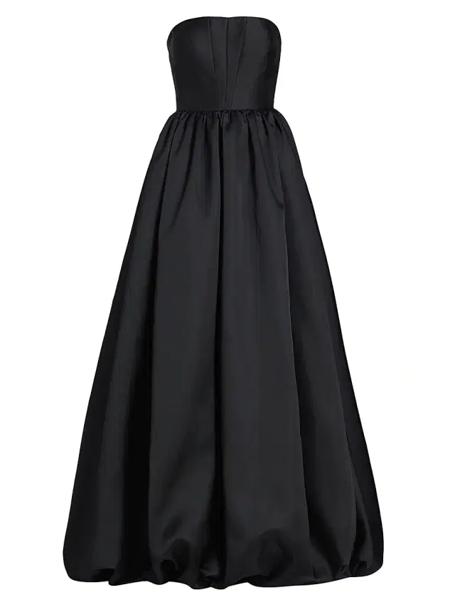 Vera Wang Bride Women's Vieda Strapless Bubble-Hem Gown - Black