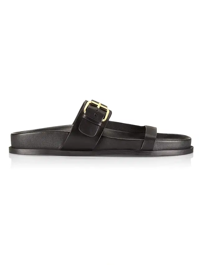 Women's Prince Leather Open-Toe Sandals - Black Women's Prince Leather Open-Toe Sandals - Black