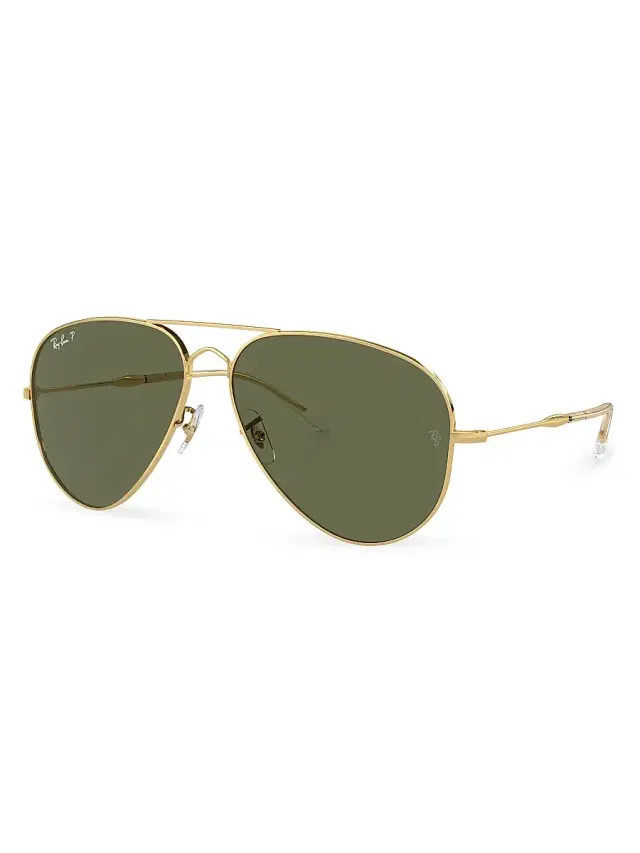 Ray-Ban Women's RB3825 62MM Old Aviator Sunglasses - Gold Dark Green
