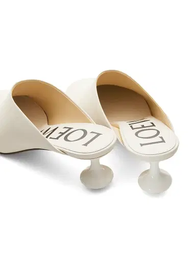 Loewe Women's Toy 45MM Leather Mules - White - Size 6 | Thumbnail 3