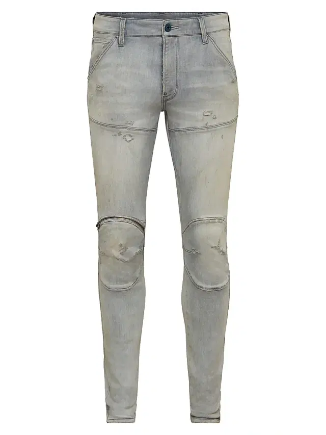G-Star Men's D-5620 3D Zip Skinny Faded Jeans - Vintage Oreon Grey