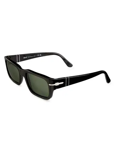 PERSOL Men's Adrien 58MM Rectangular Sunglasses - Black Dark Grey | Thumbnail 1 PERSOL Men's Adrien 58MM Rectangular Sunglasses - Black Dark Grey | Thumbnail 1