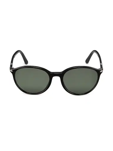 PERSOL Men's 56MM Round Sunglasses - Black Dark Green | Thumbnail 2 PERSOL Men's 56MM Round Sunglasses - Black Dark Green | Thumbnail 2
