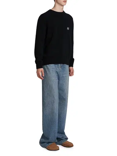 Loewe Men's Logo Wool Crewneck Sweater - Black - Size XXL | Thumbnail 2 Loewe Men's Logo Wool Crewneck Sweater - Black - Size XXL | Thumbnail 2