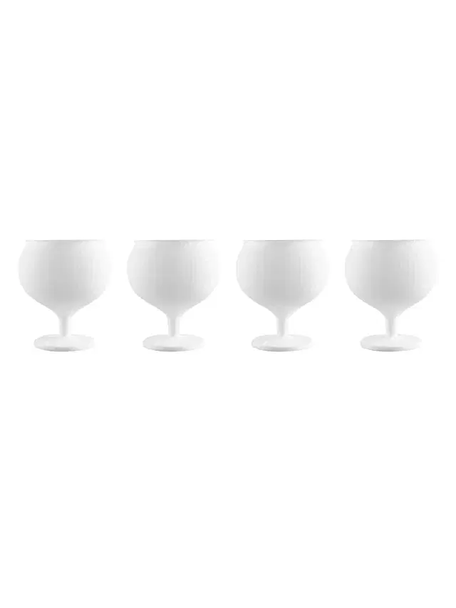 Omnia Bey 4-Piece Cognac Glass Set - Opal White