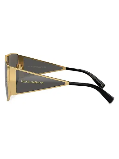 Dolce & Gabbana Men's Shield Sunglasses - Gold Dark Grey | Thumbnail 3