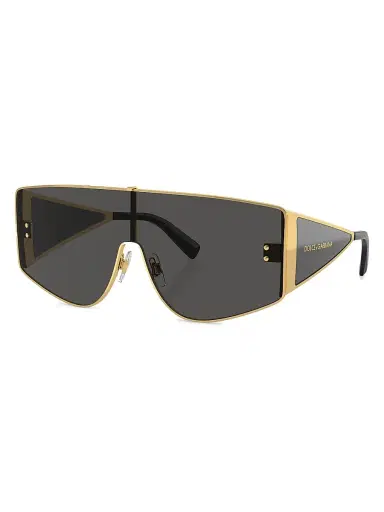 Dolce & Gabbana Men's Shield Sunglasses - Gold Dark Grey | Thumbnail 1
