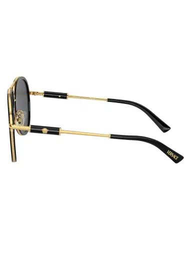 Versace Men's 60MM Aviator Sunglasses - Black Gold Smoke | Thumbnail 3
