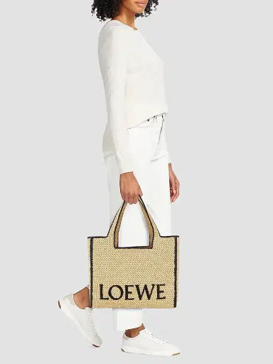 Loewe Women's x Paula's Ibiza Large Logo Raffia Tote Bag - Natural | Thumbnail 2