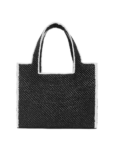 Loewe Women's x Paula's Ibiza Large Logo Raffia Tote Bag - Black | Thumbnail 4