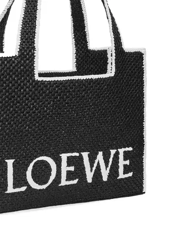 Loewe Women's x Paula's Ibiza Large Logo Raffia Tote Bag - Black | Thumbnail 5