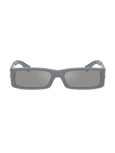 Dolce & Gabbana Men's Plaque Logo 54MM Rectangular Sunglasses - Grey | Thumbnail 2 Dolce & Gabbana Men's Plaque Logo 54MM Rectangular Sunglasses - Grey | Thumbnail 2