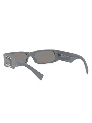 Dolce & Gabbana Men's Plaque Logo 54MM Rectangular Sunglasses - Grey | Thumbnail 4 Dolce & Gabbana Men's Plaque Logo 54MM Rectangular Sunglasses - Grey | Thumbnail 4