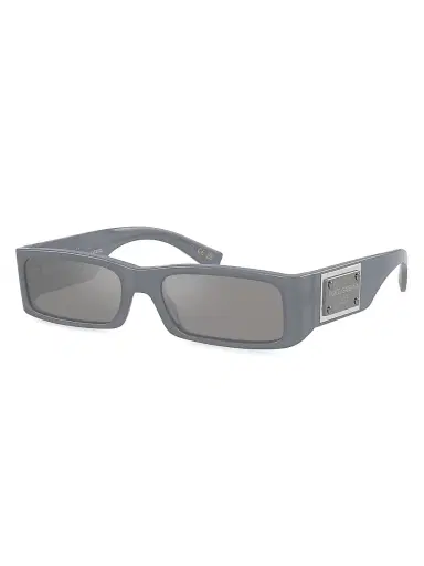 Dolce & Gabbana Men's Plaque Logo 54MM Rectangular Sunglasses - Grey | Thumbnail 1 Dolce & Gabbana Men's Plaque Logo 54MM Rectangular Sunglasses - Grey | Thumbnail 1
